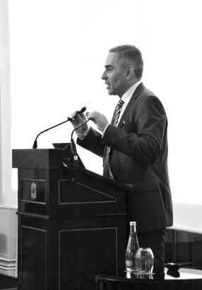 Prof. Patrick Tounian speaking at the Novalac Symposium 2019